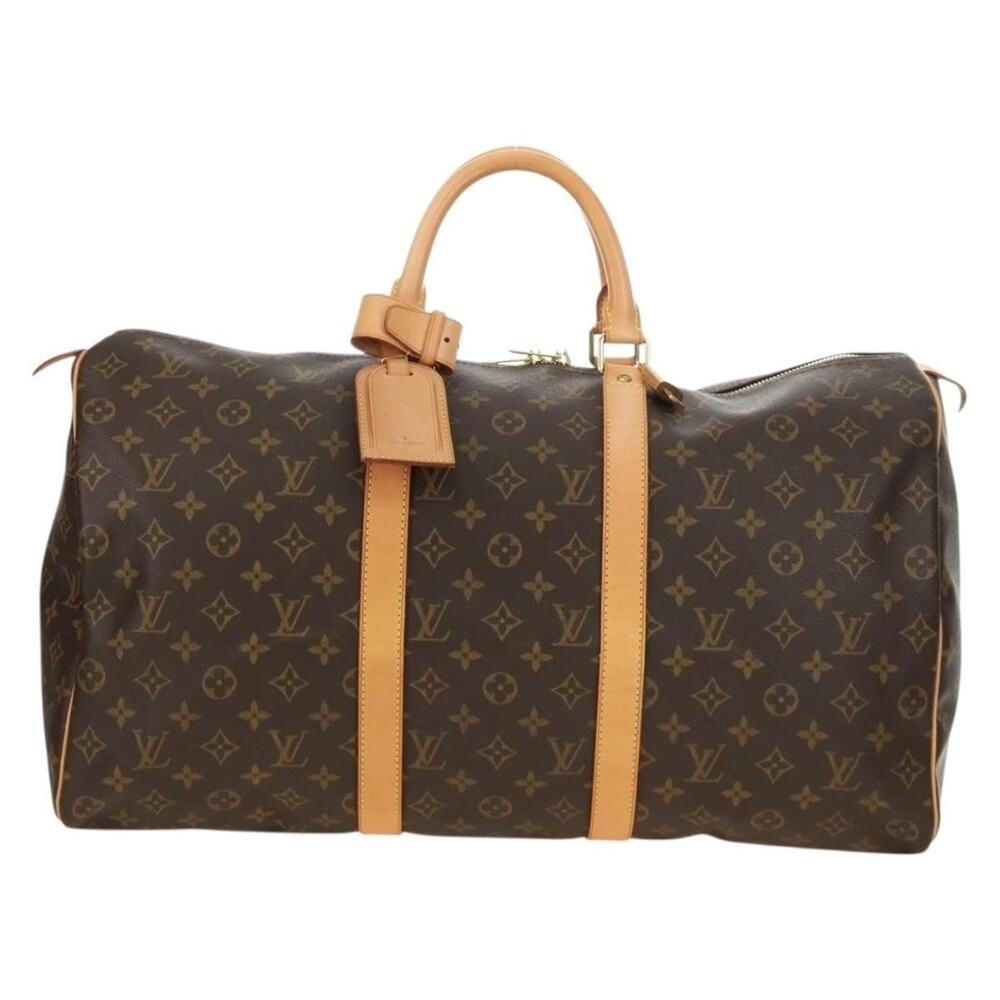 Louis Vuitton Monogram Keepall 50 Boston Bag Brown